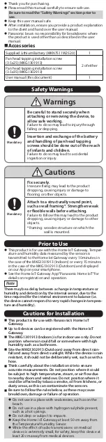 Preview for 2 page of Panasonic MKG1301913 User Manual