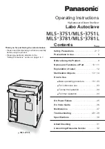 Preview for 1 page of Panasonic MLS-3751 Operating Instructions Manual