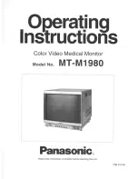 Panasonic MTM1980 - DISPLAY MEDICAL MONITOR Operating Instructions Manual предпросмотр