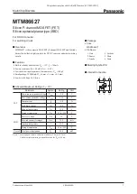 Panasonic MTM86627 Specification Sheet preview