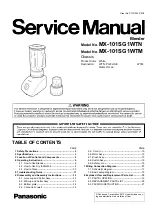 Panasonic MX-101SG1WTM Service Manual preview