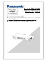 Panasonic N28168-SG Operation Manual preview