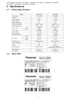 Preview for 4 page of Panasonic NA-127VB5WES Service Manual