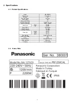 Preview for 3 page of Panasonic NA-127VC6WES Service Manual