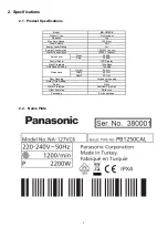 Preview for 3 page of Panasonic NA-127VC6WFR Service Manual