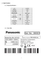 Preview for 3 page of Panasonic NA-147VC6WFR Service Manual