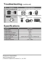 Предварительный просмотр 32 страницы Panasonic NA-F12AR1 Operating & Installation Instructions Manual