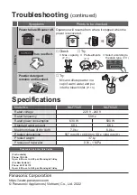 Предварительный просмотр 32 страницы Panasonic NA-F70A9 Operating & Installation Instructions Manual