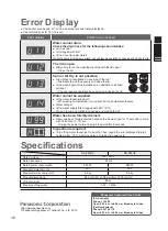 Preview for 16 page of Panasonic NA-F85G2 Operating & Installation Instructions Manual