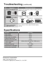 Предварительный просмотр 32 страницы Panasonic NA-FD12X1 Operating & Installation Instructions Manual