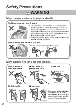 Предварительный просмотр 2 страницы Panasonic NA-FD18V1 Operating & Installation Instructions Manual