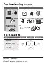 Предварительный просмотр 32 страницы Panasonic NA-FD18V1 Operating & Installation Instructions Manual