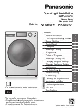 Panasonic NA-S106FX1 Operating & Installation Instructions Manual предпросмотр