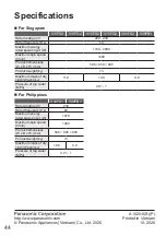 Предварительный просмотр 44 страницы Panasonic NA-V10FG2 Operating & Installation Instructions Manual