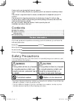 Предварительный просмотр 2 страницы Panasonic nanoe CZ-CNEXU1 Operating Instructions Manual