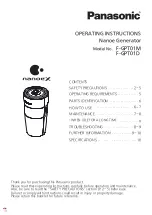 Panasonic Nanoe X F-GPT01D Operating Instructions Manual preview