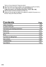 Preview for 2 page of Panasonic NB-H3203 Operating Instructions Manual