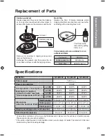 Предварительный просмотр 23 страницы Panasonic NC-EH22P Operating Instructions Manual