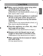 Preview for 13 page of Panasonic NC-GK1 Operating Instructions Manual