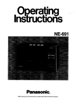 Preview for 1 page of Panasonic NE-691 Operating Instructions Manual