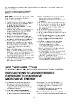 Preview for 3 page of Panasonic NE1064T - COMMERCIAL MICROWAVE Operating Instructions Manual