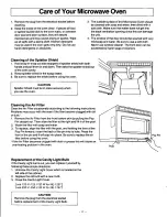 Preview for 17 page of Panasonic NE1257 - COMMERCIAL MICROWAVE Owner'S Manual