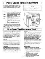 Предварительный просмотр 5 страницы Panasonic NE1257A - COMM. MICROWAVE Owner'S Manual