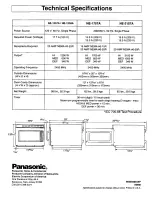 Предварительный просмотр 32 страницы Panasonic NE1257A - COMM. MICROWAVE Owner'S Manual