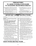 Preview for 3 page of Panasonic NE2157R - COMMERCIAL MICROWAVE OVEN Operating Instructions Manual