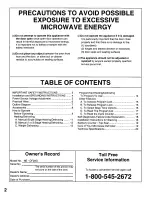 Preview for 2 page of Panasonic NEDF20G - COMMERCIAL MICROVEN Operating Instructions Manual