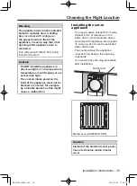 Предварительный просмотр 25 страницы Panasonic NH-P70G2WAU Operating Instructions & Installation Instructions