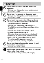 Preview for 12 page of Panasonic NI-GHF025 Operating Instructions Manual