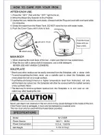 Preview for 10 page of Panasonic NI-L70SR - Steam Iron With Micro-Mist Spray Operating Instructions Manual