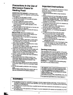 Предварительный просмотр 2 страницы Panasonic NN-5252 Operation Manual