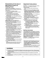 Preview for 2 page of Panasonic NN-7850 Operating Instructions Manual