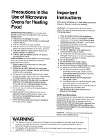 Preview for 2 page of Panasonic NN-9807 Operating Instructions Manual