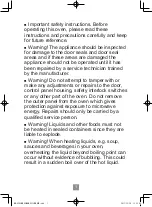 Preview for 3 page of Panasonic NN-E27JWM Operating Instructions Manual