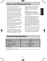 Preview for 11 page of Panasonic NN-G335WF Operation Manual And Cookbook