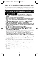 Preview for 3 page of Panasonic NN-GD578S Operating Instructions Manual