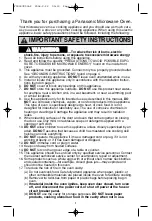 Preview for 3 page of Panasonic NN-H635 Operating Instructions Manual