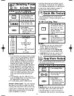 Preview for 14 page of Panasonic NN-H965BF - Luxury Full-Size - Microwave... Operating Instructions Manual