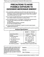 Preview for 2 page of Panasonic NN-L531WF Operating Instructions Manual