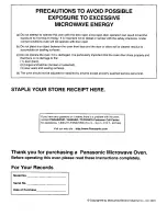 Preview for 2 page of Panasonic NN-L731WF Operating Instructions Manual