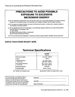 Preview for 2 page of Panasonic NN-N698 Operating Instructions Manual