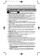 Preview for 4 page of Panasonic NN-P794 series Operating Instructions Manual