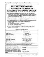 Preview for 2 page of Panasonic NN-S431 Operating Instructions Manual