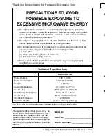 Preview for 2 page of Panasonic NN-S433BL Operating Instructions Manual