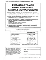 Preview for 2 page of Panasonic NN-S540WF Operating Instructions Manual