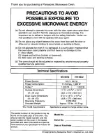 Preview for 2 page of Panasonic NN-S542WF Operating Instructions Manual