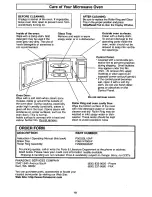 Preview for 20 page of Panasonic NN-S542WF Operating Instructions Manual